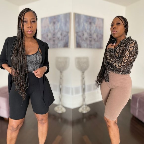 (NWT) "Hold Me Tight" Biker Shorts - Black - Picture 1 of 4